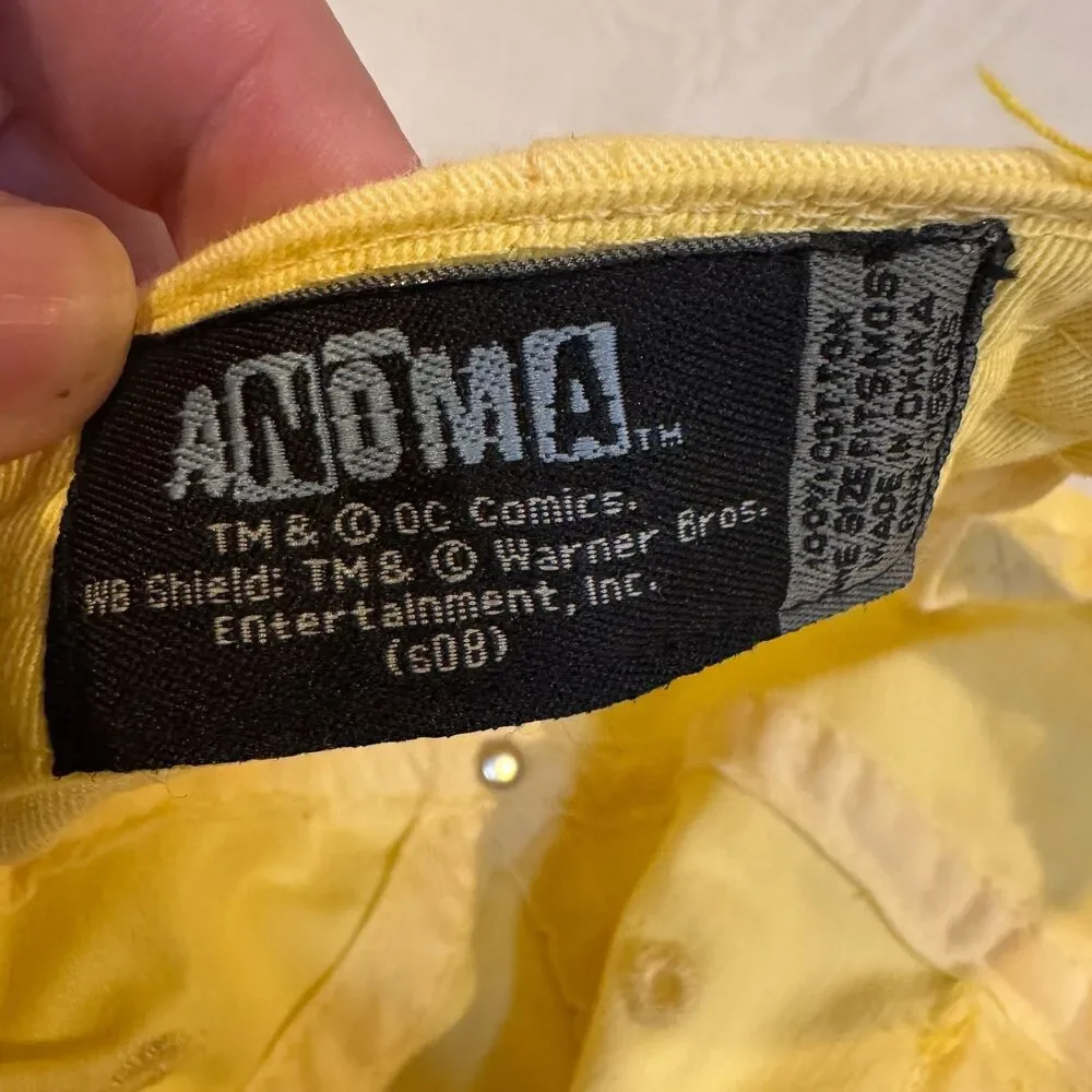 DC Comics Supergirl Hat Yellow Cargo Pocket Anoma Shield Cap AS IS FLAWED Stain